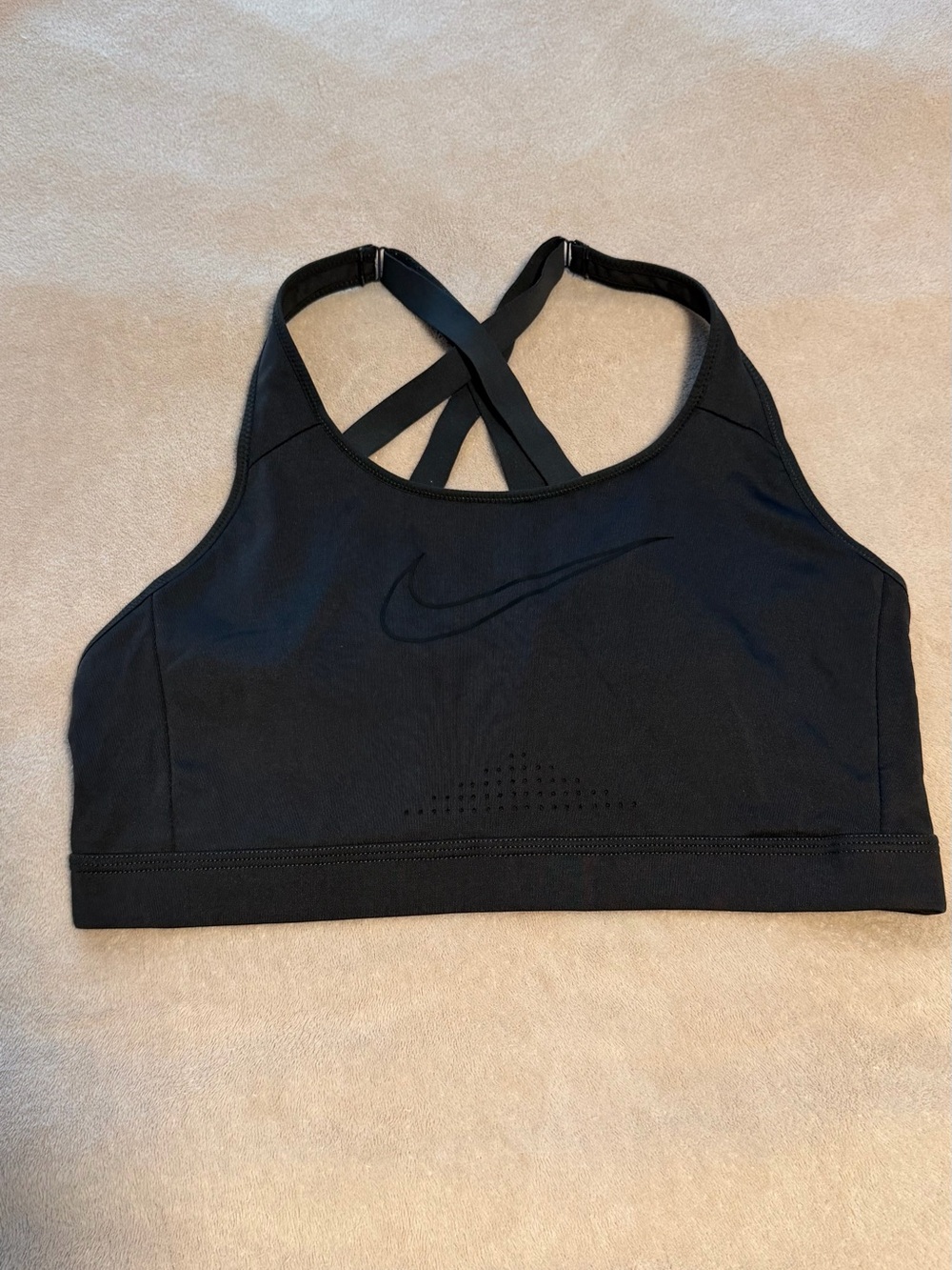 Nike Black Cross-Back Large Sports Bra